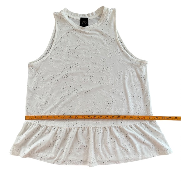 NWOT Anthropologie W5 Ivory Eyelet Broderie Peplum Sleeveless Top - Picture 5 of 7